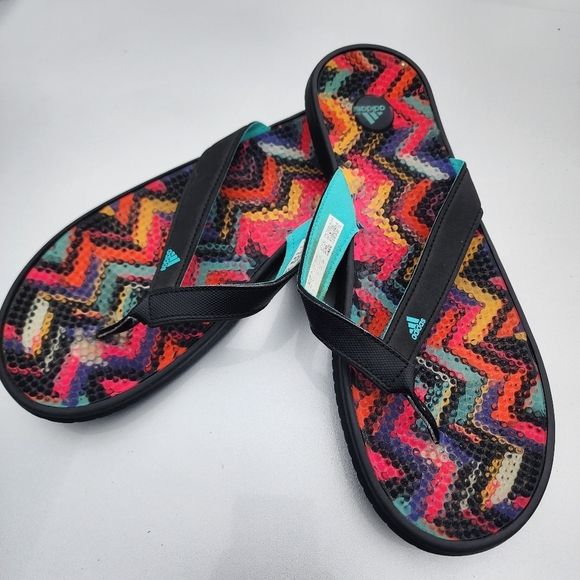 Adidas Men's Size 9 Multicolored Flip Flops M17339 - Picture 4 of 6